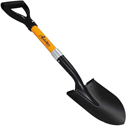 AshmanOnline Medium Round Shovel 2 Pack, 27 Inches, Durable Handle, Comfortable Grip, Multipurpose Premium Round Point Blade - size: 2 Pack, style: Small Digging Shovel