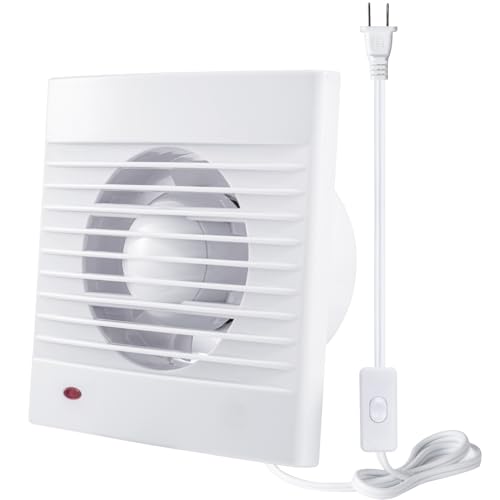 GROWNEER 4'' Wall Exhaust Fan, 15W 90 CFM Wall Mount Small Ventilation Fan, ABS Waterproof Wall Mount Ventilation Fan for Garage, Greenhouse, Shed, Shop