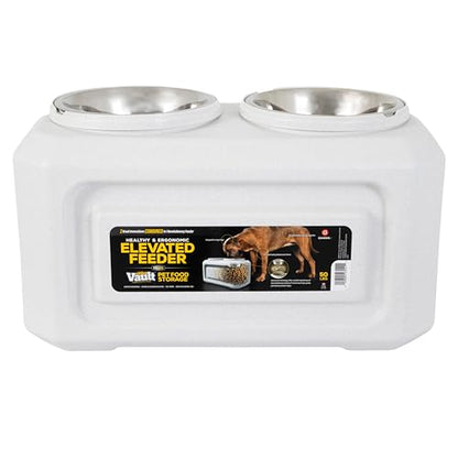 Gamma2 Vittles Vault 2-in-1 Elevated Dog Bowls and Dog Food Container, Up To 50 Pounds Dry Pet Food Storage, Made in USA
