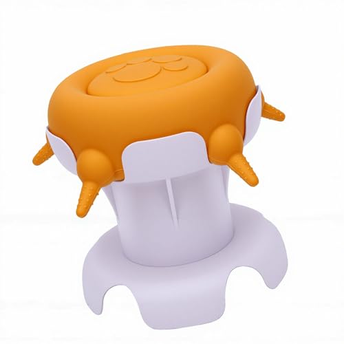 Zopsc Pet Milk Feeder Station, Silicone Feeding Bowl for Puppies Kittens, Small Animal Nursing Bottle with 4 Nipples, Leakproof Design for Pet Owners - color: Yellow