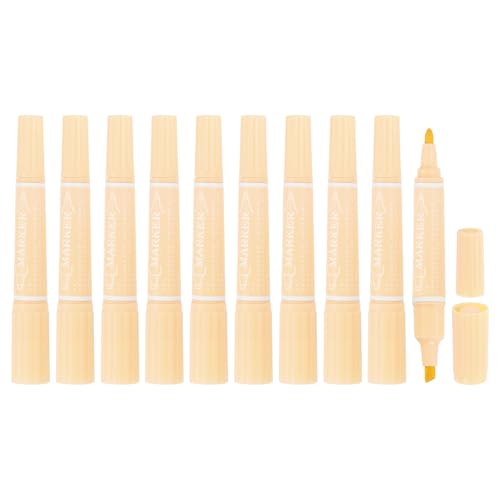 MECCANIXITY 10 Pcs Art Marker Pen Double-Ended Colored Pen Dual Sketch Marker for Drawing Sketching Writing Journaling, Beige - color: Beige