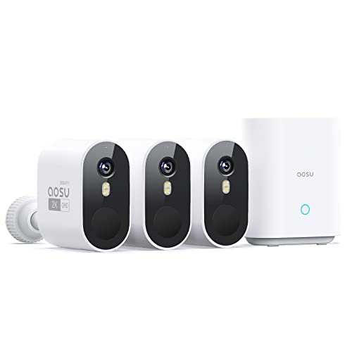aosu 2K Add-on Camera, Requires WirelessCam/SolarCam aosuBase (NOT Doorbell Base Station), Up to 4 Cameras Can be Connected to 1 aosuBase - style: Add-on-Cam