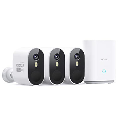 aosu 2K Add-on Camera, Requires WirelessCam/SolarCam aosuBase (NOT Doorbell Base Station), Up to 4 Cameras Can be Connected to 1 aosuBase - style: Add-on-Cam