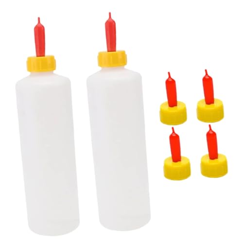 BESPORTBLE 2-Pack Small Animal Feeding Bottle Set PVC 8 Oz for Goat Lamb Piglets Farmhouse Use
