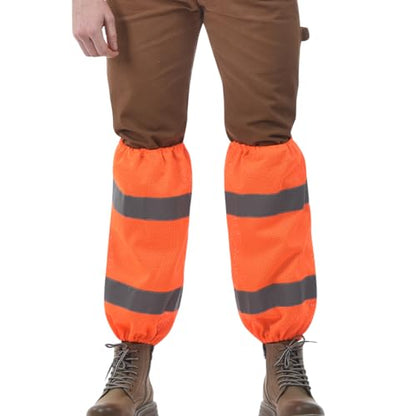 A-SAFETY unisex-adult Class E Two-tone Mesh Leg Gaiters - color: Mesh Orange