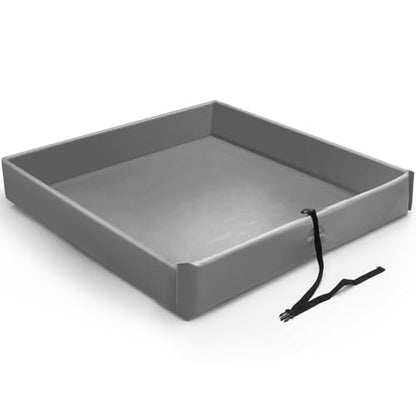 Wettarn Folding Duck Pond 4' x 4' Portable Spill Containment Berm Wall Containment Berm(Gray) - color: Gray, size: 4*4ft
