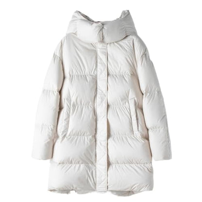 Women's Winter Casual Thickened Down Jacket Hooded Loose Warm - color: Onecolor, size: Large