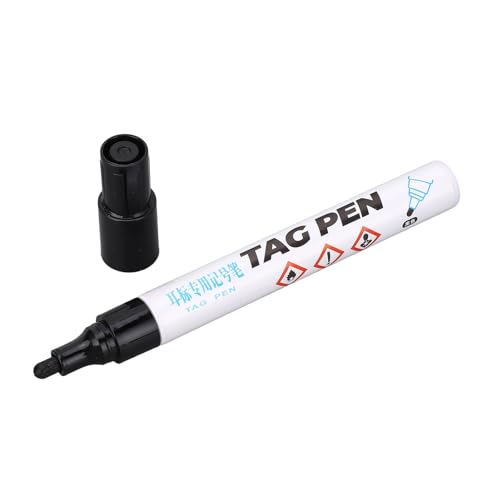 Ear Marking Pen, Portable Ear Tag Pen, Strong Penetration Black Ink for Cow Sheep Animal
