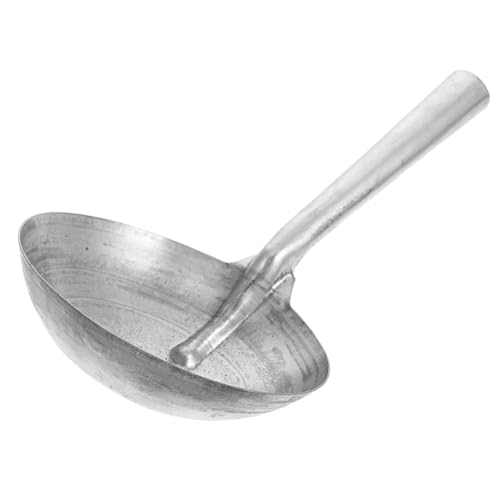 TOYANDONA Heavy Duty Iron Ladle for Farm Use Ergonomic Handle Water Scoop for Feeding Livestock and Grains Cooking Spoon with Polished Finish