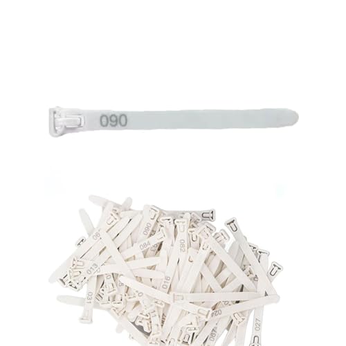 100 Chicken Leg Rings, Numbered Chicken Identification Leg Bands, Reusable for Ducks, Chicks, Chickens, Pigeons and Goose, Suitable for Poultry Raising or Management(6 Colors) white 100pcs No Numbers - color: White, size: 100pcs No Numbers