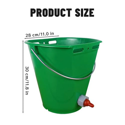 Feed Bucket, 8L Large Capacity Livestock Milk Goat Feeder with Nipple, Green Sheep Feeder & Baby Bottle Bucket for Calves, Lambs, and Kids, 1 Mouth - color: 1 Mouth