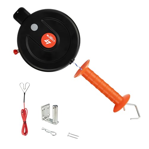 Electric Fence Gate Handle, Built in 6mm Electric Fence Rope Length 10m | Retractable Reusable Electric Fence Handle Allowing Free Entry and Exit Without Power Interruption - size: Wire Gate Handle - 10M