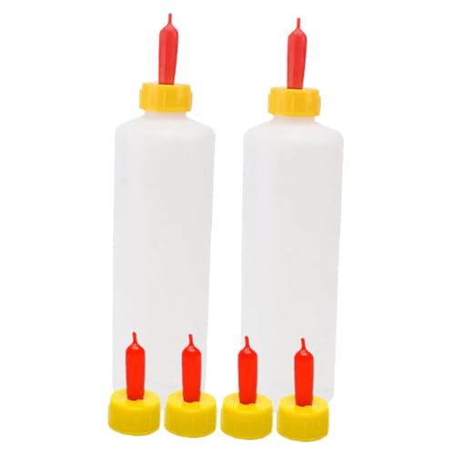 POPETPOP 2sets Robust Goat Milk Bottle Feeding Bottle for Newborn Animals Farm Livestock Supplies Calf Nurse Easy to Clean