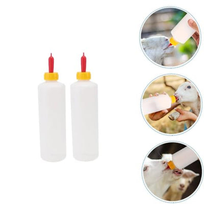 Alasum 2sets Goat Supplies Livestock Milk Feeding Bottles Calf Lamb Nursing Dispenser Easy to Clean Store