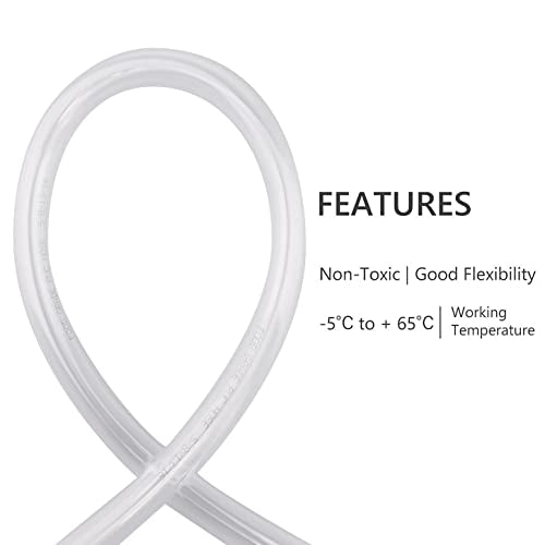 DERNORD PVC Tubing 5/8"ID X 13/16"OD Flexible Clear Vinyl Hose 10 Feet for Food Grade - size: 10 Feet, style: 5/8"ID X 13/16"OD