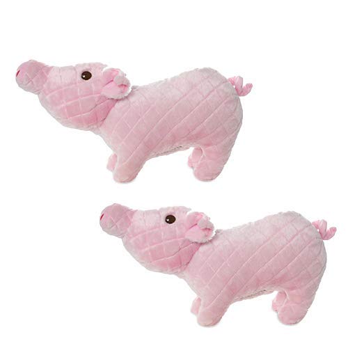 MIGHTY® 2 Pack Massive Piglet Ultra Plush Dog Toys | Multiple Layers & Reinforced Seams , Washable and Floats , Mighty® Construction - color: 2PK Pink Pig