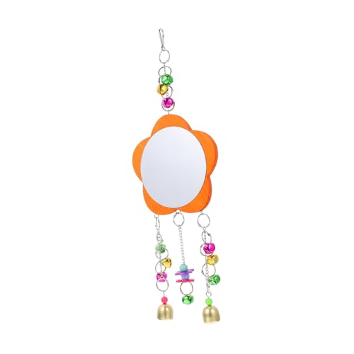 Bird Hanging Mirror with Bell for Parrots and Chickens Safe Non-Toxic Rooster Plaything and Cage Decoration Sturdy Bite-Resistant Pet for Birds