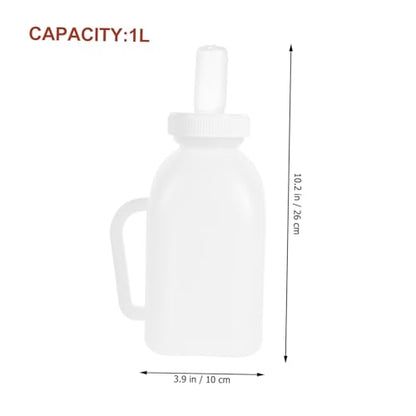 VANZACK Lamb Nursing Bottle Thickened Animal Feeding Bottle with Handle for Calves Goats and Sheep Reusable Milk Feeder with Safe Smooth Edges and Opening for Easy Cleaning