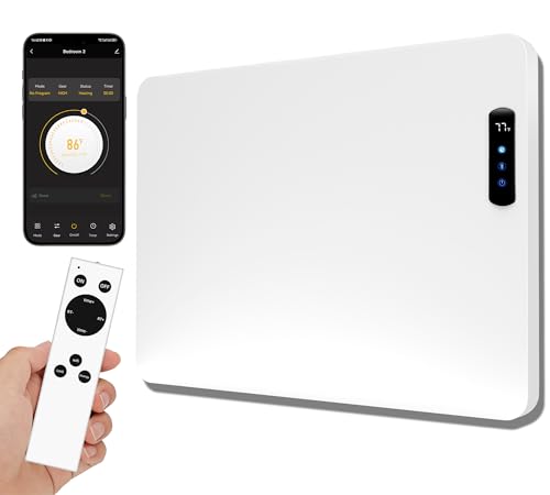 Wall Convection Space Heater Panel, Smart WiFi Heater for Indoor Use | 400W Energy Efficient with Remote & APP Control, Quiet for Bedroom, Office