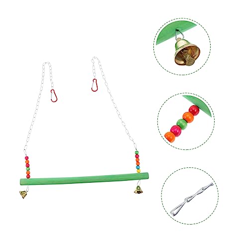 POPETPOP Pet Chicken Climbing Frame Wooden Swing Toy Perch Hen and Rooster Adventure Stand