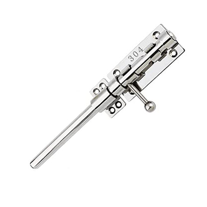 10in Slide Bolt Gate Latch 304 Stainless Steel Barrel Bolt Latch Heavy Duty Door Security Lock Thickened Door Latches Hardware with Mounting Screws for Barn Fence Shed Basement - color: 10in Silver