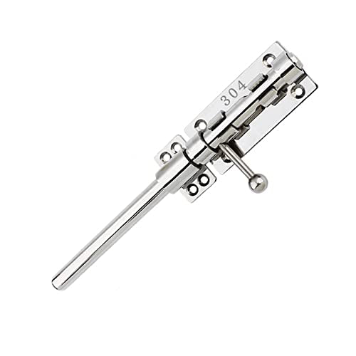 10in Slide Bolt Gate Latch 304 Stainless Steel Barrel Bolt Latch Heavy Duty Door Security Lock Thickened Door Latches Hardware with Mounting Screws for Barn Fence Shed Basement - color: 10in Silver