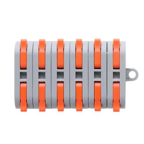XHF 60 Pcs Yellow Conductor Compact Connectors Lever Nuts, Electrical Wire Terminals for Any Circuit Inline Splices 28-12 AWG (SPL-1) - color: Yellow