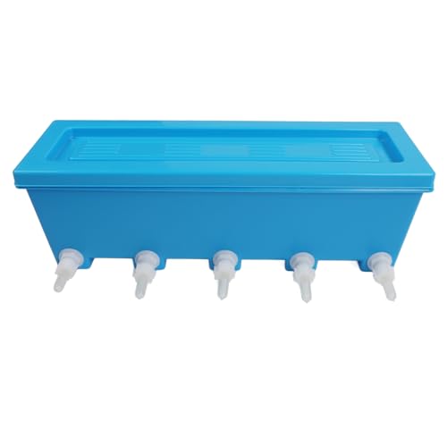 8L Animal Milk Feeder, 20.5 X 6.5 X 6.7in Farm Livestock Breeding Feeder with 5 Nipples, Livestock Feeding Tool for Sheep, Pigs, Puppies