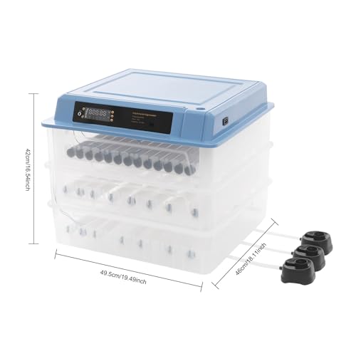 192 Eggs Incubator, Intelligent Automatic Egg Rotating Incubator with Auto Turning and Temperature Humidity Control, Automatic Digital Poultry Hatcher Machine for Chicken Duck Quail Eggs - size: 192 Eggs