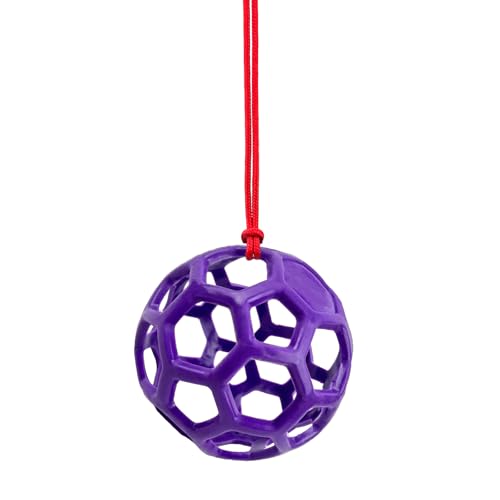 Farm Stall Hanging Feeder Toy Ball for Horses, Goats, Sheep – Durable TPR Feeding Ball, Hay Feeder for Animal Enrichment, Stretch-Resistant Design (Purple) - color: purple
