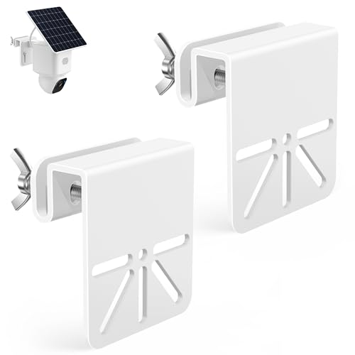 Gutter Mount Bracket Compatible with Solocam S340/E30, No Drill Installation, Stainless Steel Gutter Mount for Security Camera, Security Camera Holder (2 Pack-White) - size: 2 PACK-WHITE