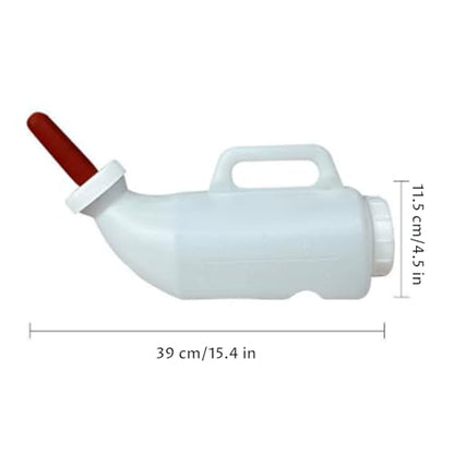 Calf Bottle 2L Horizontal Calf Bottles and Nipples with Large Capacity & 2 Soft Silicone Nipple for Safe Feeding Bottle Bottles and Nipples Goat Lamb Farm Tools