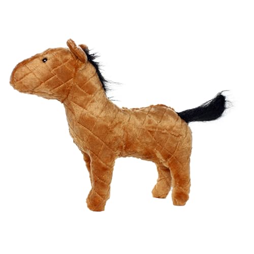 MIGHTY Tuffy Farm Animal: Horse Ultra Durable Plush Dog Toy | Multiple Layers & Reinforced Seams , Washable and Floats , Mighty® Construction - color: Brown Horse