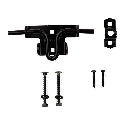 National Hardware N165-506 Sliding Bolt Gate Latch - Heavy Duty Steel Door and Fence Gate Hardware with WeatherGuard Protection - Black Finish - Padlock Compatible