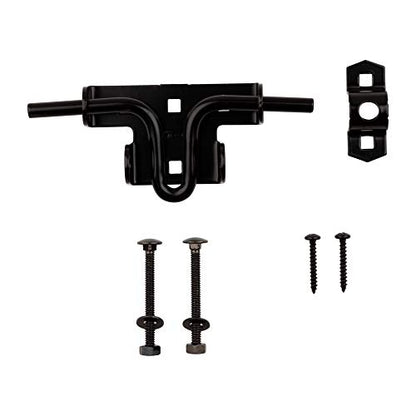 National Hardware N165-506 Sliding Bolt Gate Latch - Heavy Duty Steel Door and Fence Gate Hardware with WeatherGuard Protection - Black Finish - Padlock Compatible