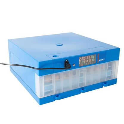 48 PCS Eggs Incubator, 2-in-1 Automatic Egg Incubator for Hatching Eggs with Digital Control, Blue Automatic Egg Turner with 360° Auto Turning & Uniform Heating for Home & Farm Use - size: 48 PCS