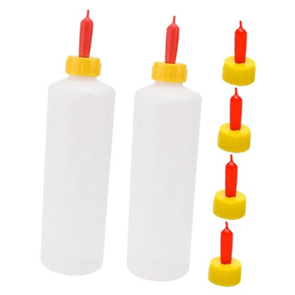 2sets Small Livestock Feeding Supplies Goat Sheep Calf Puppy Milk Bottles Easy Cleaning Maintenance