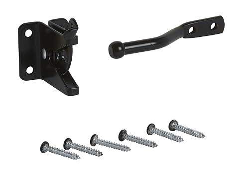 National Hardware Automatic Gate Latch, Black, 4 in Strike, Model N184-861, for Outswing Gates Doors Animal Pens (Pack of 2) - size: 1 Count (Pack of 2)