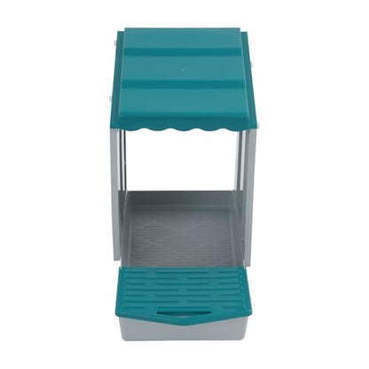 Chicken Nesting Box, 4 Compartments PP Nesting Box, Wall Mountable Nesting Boxes with Inclined Top, Drain Holes & Resting Platform for Chicken and Poultry to Collect Eggs