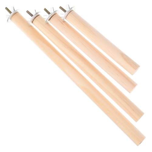 BESPORTBLE Bird Perches for Parrots and Parakeets 4pcs Wooden Bird Cage Perch Stand Accessories Non-Slip Grip for Medium Chickens