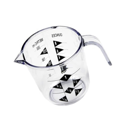 Rocky Mountain Goods 1 Cup Plastic Measuring Cup with Handle - Durable - Easy to Read - US and Metric - Dishwasher Safe - Great for Liquid, Rice, Coffee, Dog Food, Soap, Oil, and More
