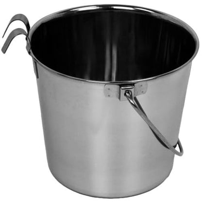 Advance Pet Product Heavy Stainless Steel with 2 Hook Bucket, 1 Quart Flat - size: 1 Quart
