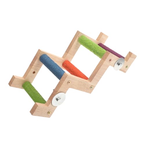 GANAZONO Wooden Parrot Ladder for Birds Natural Wood Climbing Ladder for Budgerigars and Cockatiels Easy to Install Bird Exercise for Play and Training