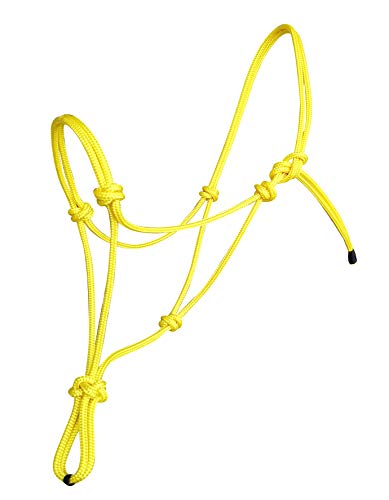 Rope Halters for Horses Training Soft - 11 Sizes - Miniature, Foal, Weanling, Small Pony, Cob/Arab, Horse, Warmblood, Draft - color: Yellow, size: 03. Foal