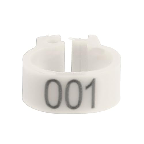 100Pcs 8MM 001 to 100 Numbered Plastic Letter Pigeon Bird Leg Bands Rings, Pigeon Identify Rings, Training Supplies Leg Number Bird Bands for Letter Pigeon (White) - color: White