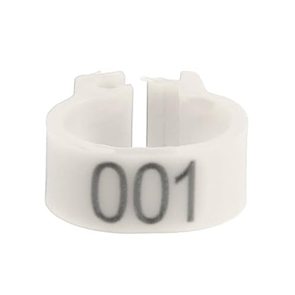 100Pcs 8MM 001 to 100 Numbered Plastic Letter Pigeon Bird Leg Bands Rings, Pigeon Identify Rings, Training Supplies Leg Number Bird Bands for Letter Pigeon (White) - color: White