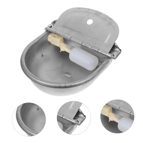 Toyvian Automatic Stainless Steel Animal Waterer with Float Valve Durable Farm Water Bowl for Cattle Pigs Sheep Horses Outdoor Pets Capacity Automatic Water Dispenser