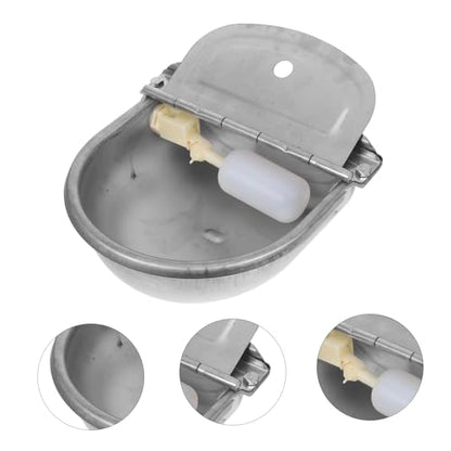Toyvian Automatic Stainless Steel Animal Waterer with Float Valve Durable Farm Water Bowl for Cattle Pigs Sheep Horses Outdoor Pets Capacity Automatic Water Dispenser