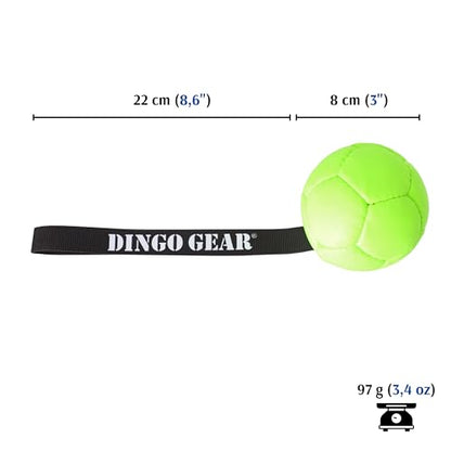 Dingo Gear Dog Ball with 1 Handle, Faux Leather, Green 3in - color: Green Ball, size: 3"