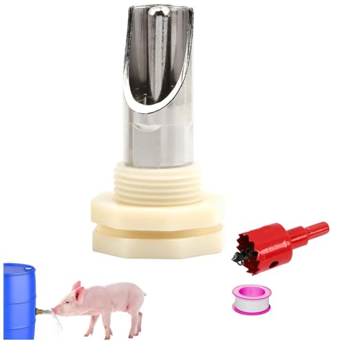 Automatic Pig Waterer Nipple System Stainless Steel for Barrel Kit Complete Set with Hog Water Nipples and Brass Tank Connectors for Sows Piglets Goats Stainless Steel 1pcs - color: Stainless steel, size: 1pcs